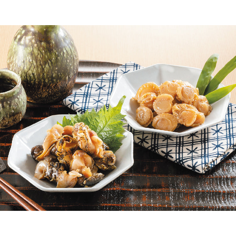 北海道産つぶ貝・ほたて旨煮セット