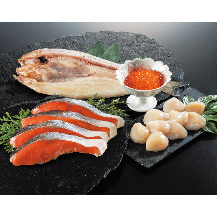 紅鮭切身と北海道旨いもの詰合せ