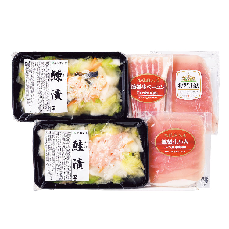 北海道の漬物と生ハムの詰合せ