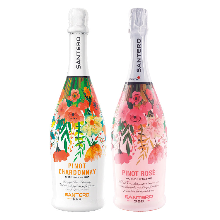 花柄スパークリングワインセット